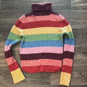 Arizona Jean Company Red and Pink Cowl Turtleneck Sweater